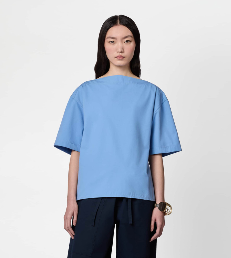 BLOUSE IN POPLIN - LIGHT BLUE 3