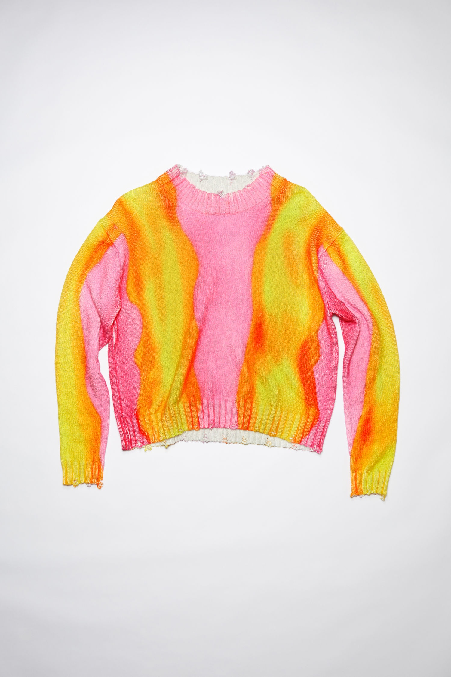 Crew neck sweater - Pink/yellow - 1