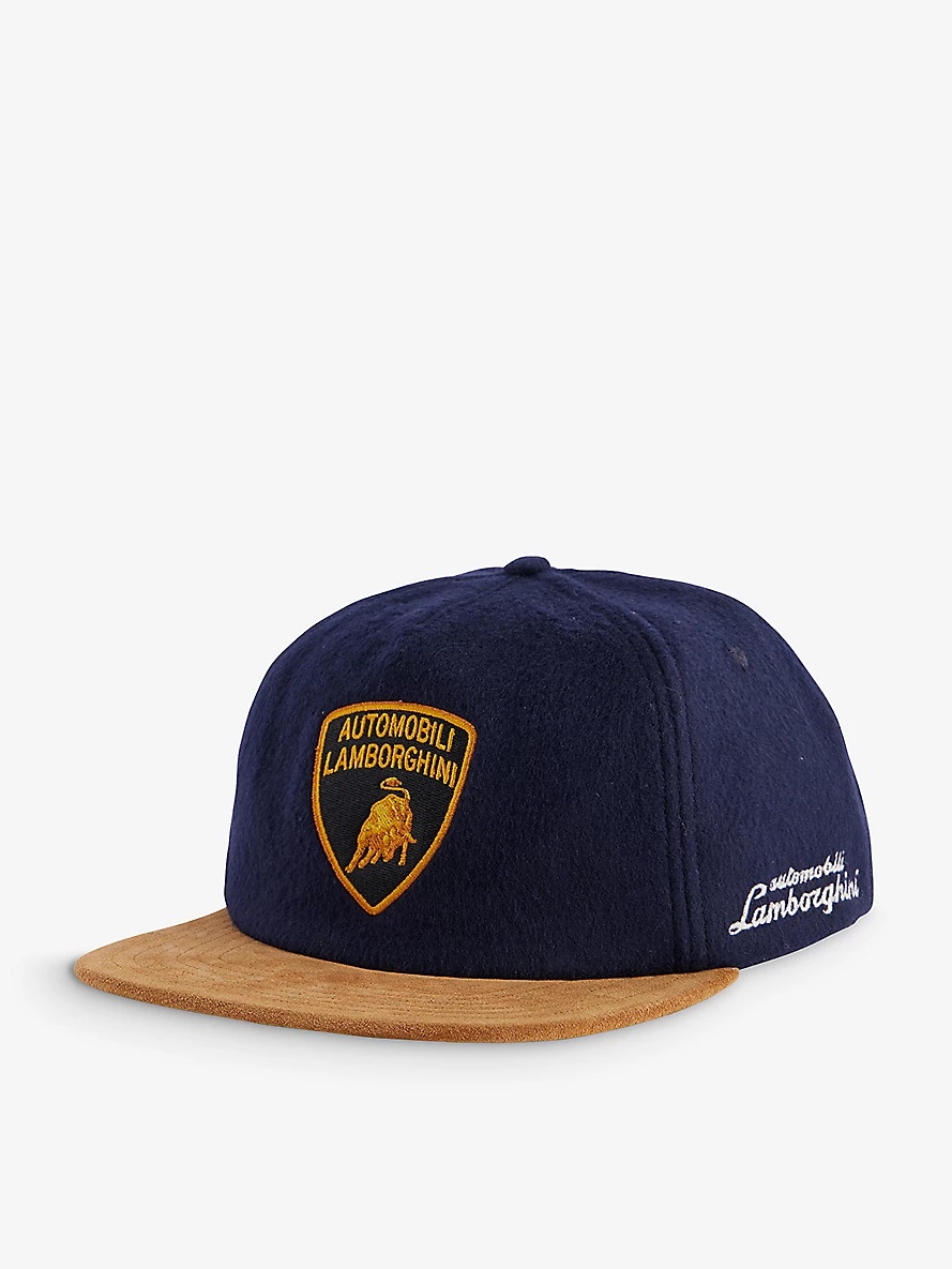 Lamborghini brand-embroidered wool-blend baseball cap - 1