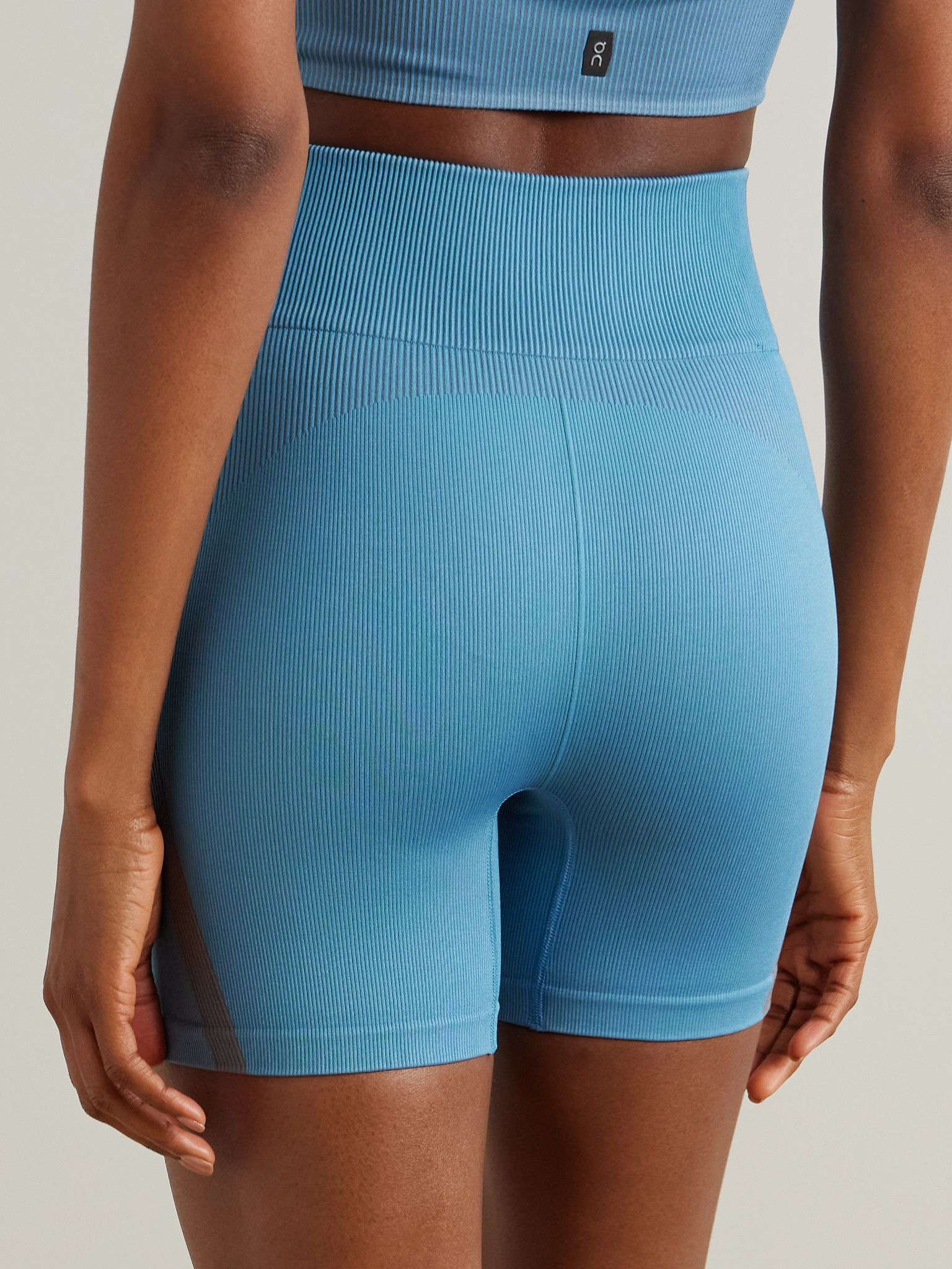 Studio ribbed stretch shorts Blue - 3