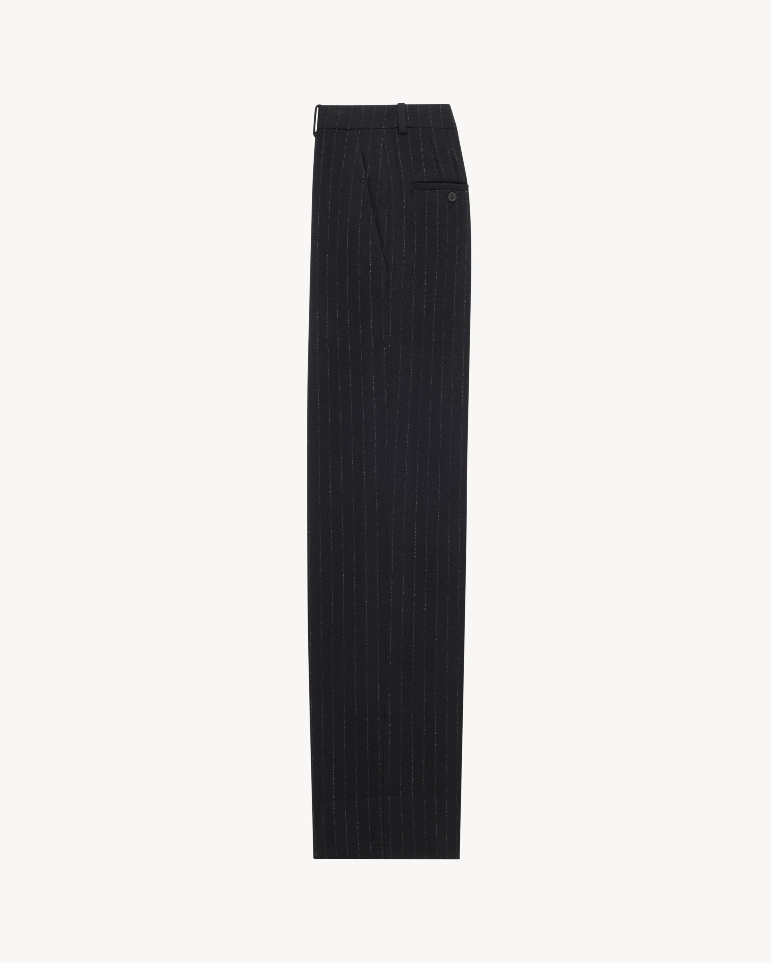 HIGH-RISE PINSTRIPE PANTS IN BRUSHED WOOL AND CASHMERE FLANNEL - 2