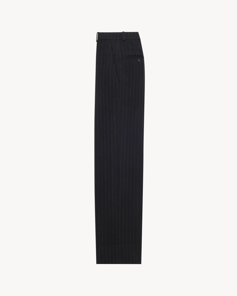 SAINT LAURENT HIGH-RISE PINSTRIPE PANTS IN BRUSHED WOOL AND CASHMERE FLANNEL outlook