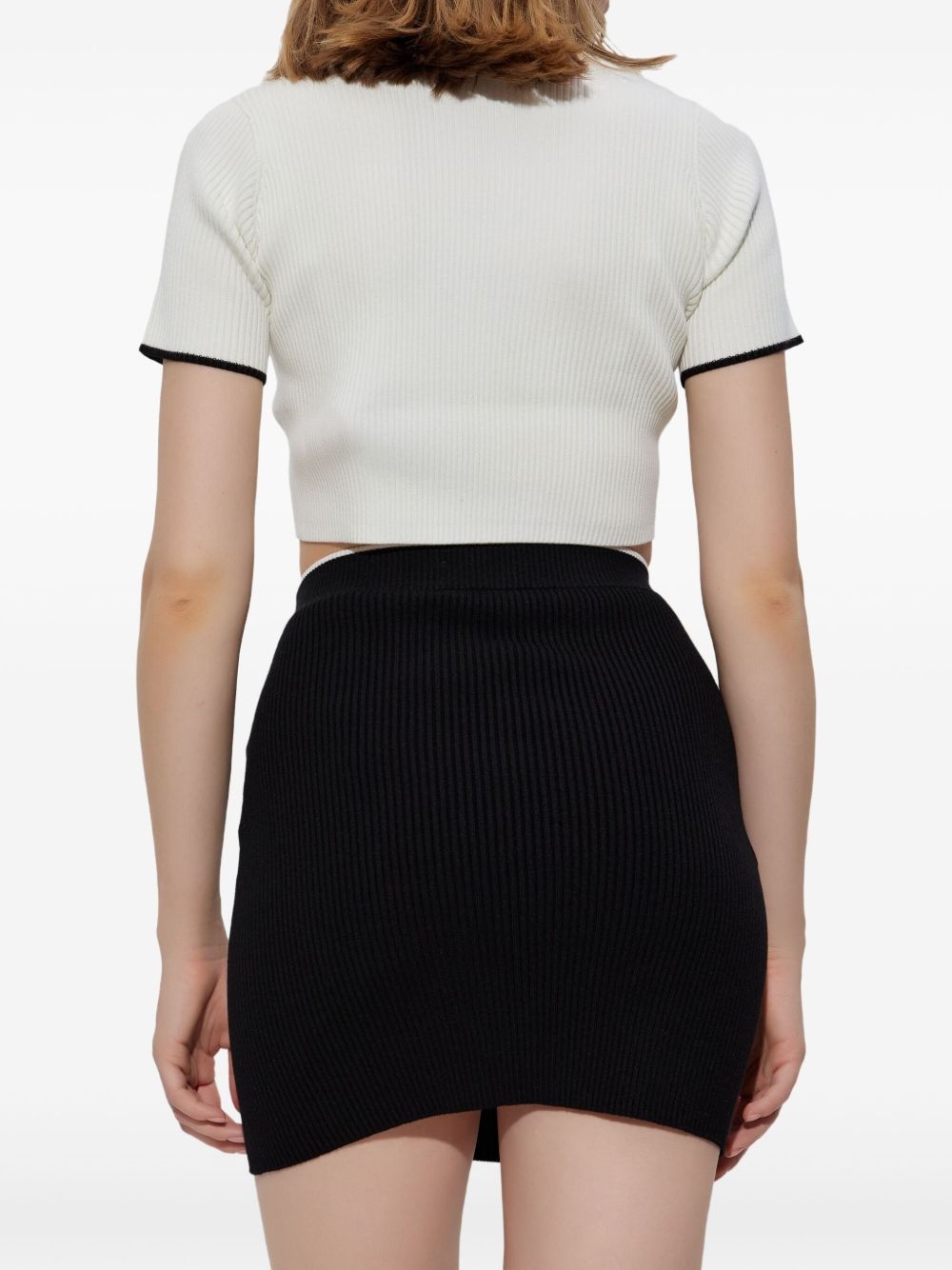 cropped ribbed t-shirt - 4