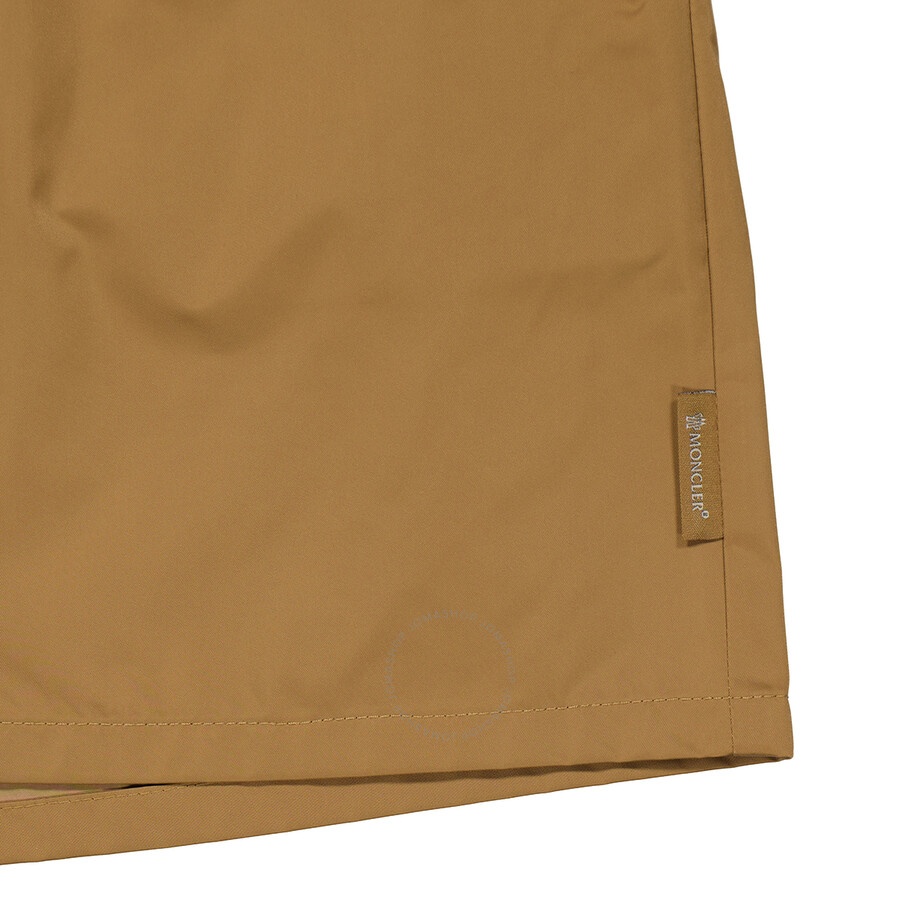 Moncler Ladies Tan Gabardine High-Waisted Drawstring Shorts - 7