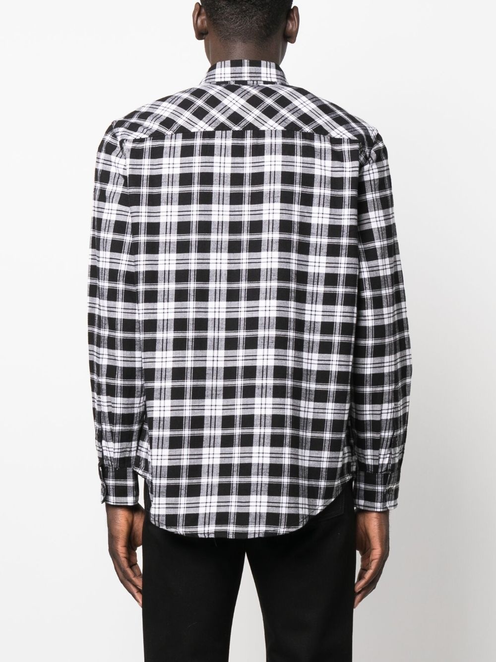 checked flannel button-up shirt - 4