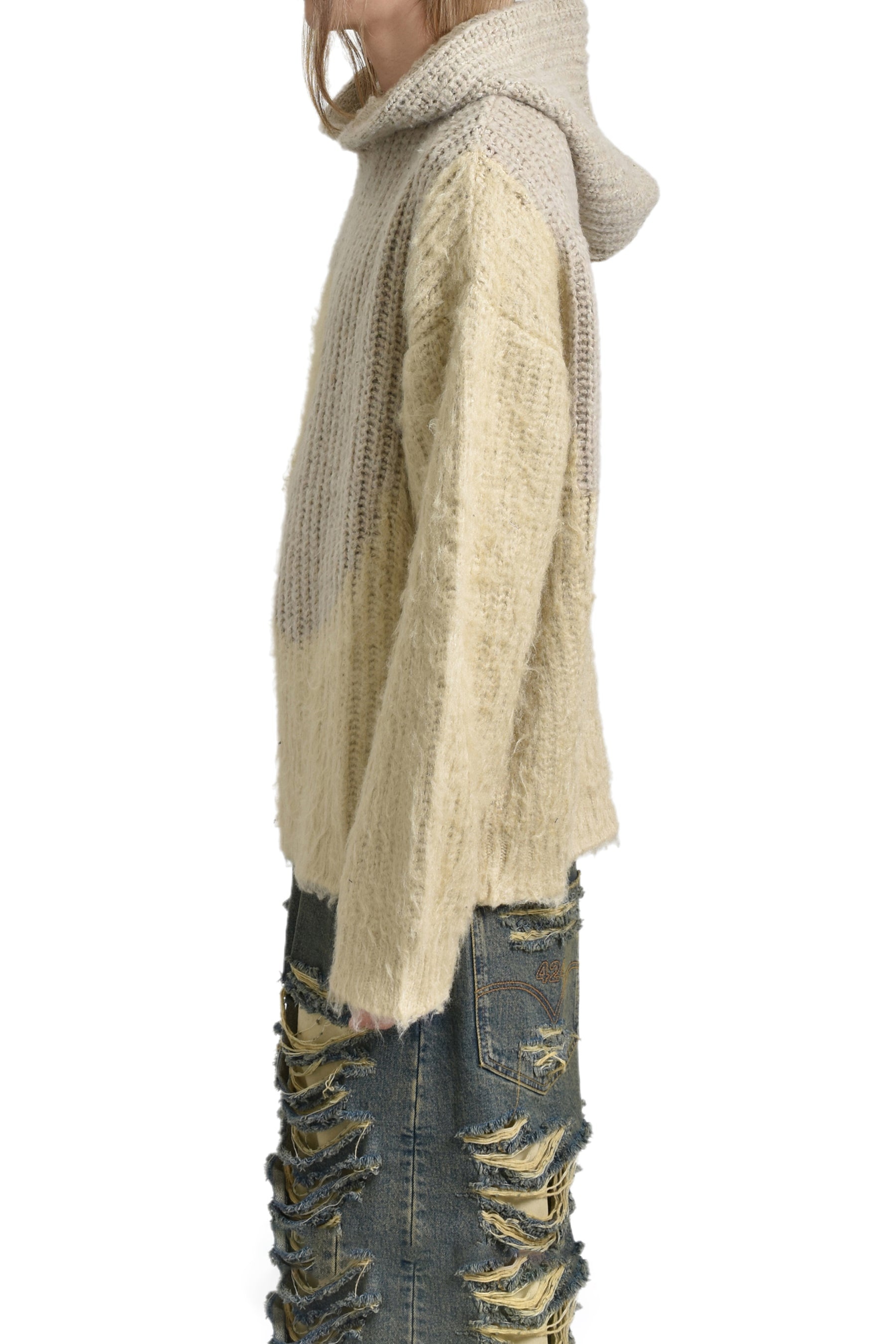 ERL SILK SWIRL HOODIE KNIT / GRY | nubiantokyo | REVERSIBLE