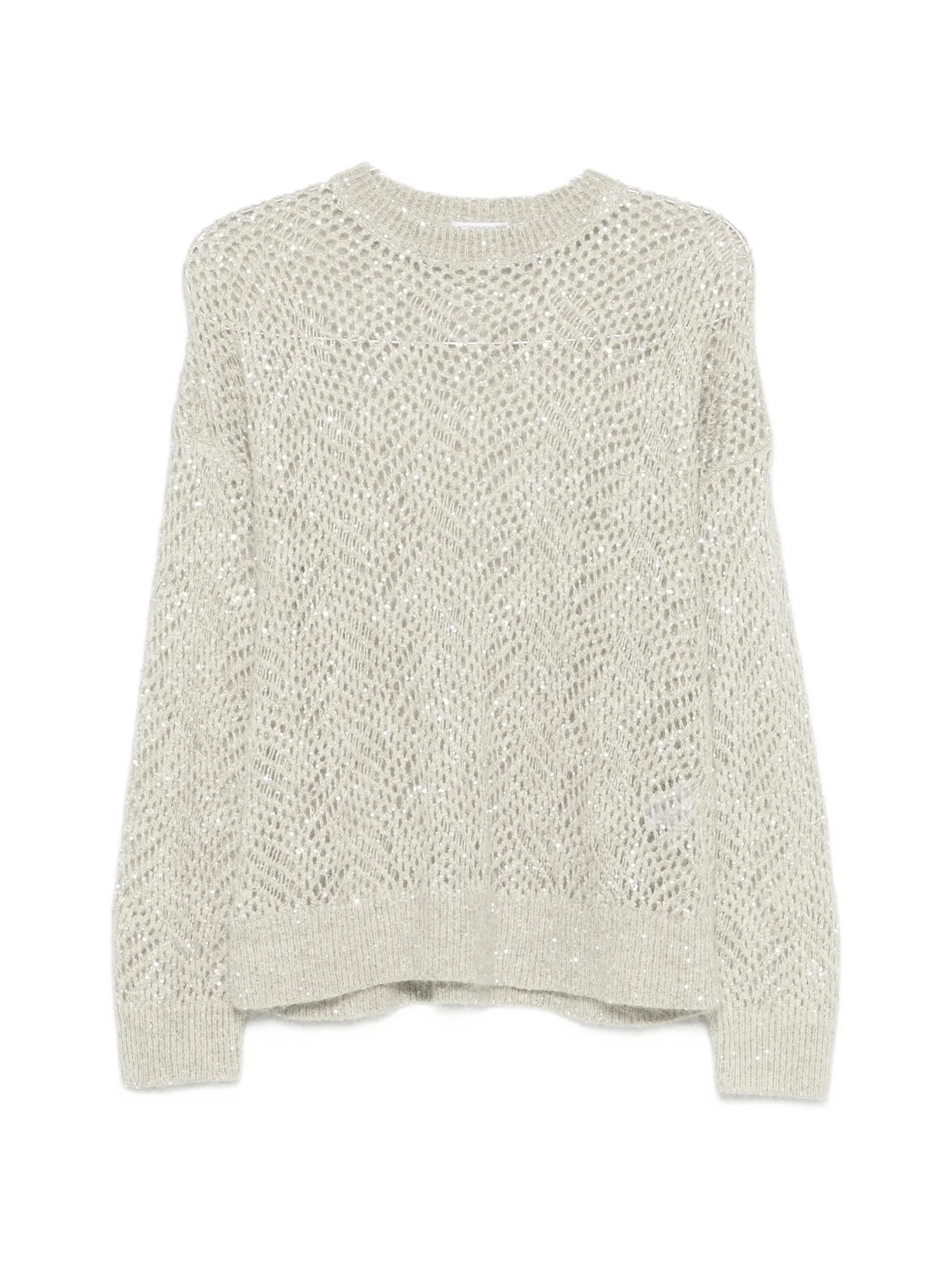 Brunello Cucinelli Sequin-embellished Open-knit Sweater - 1