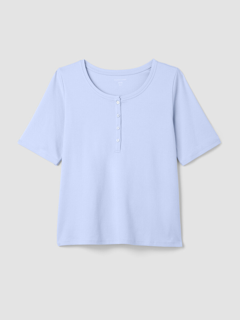 Organic Cotton Interlock Henley Sleep Top 1