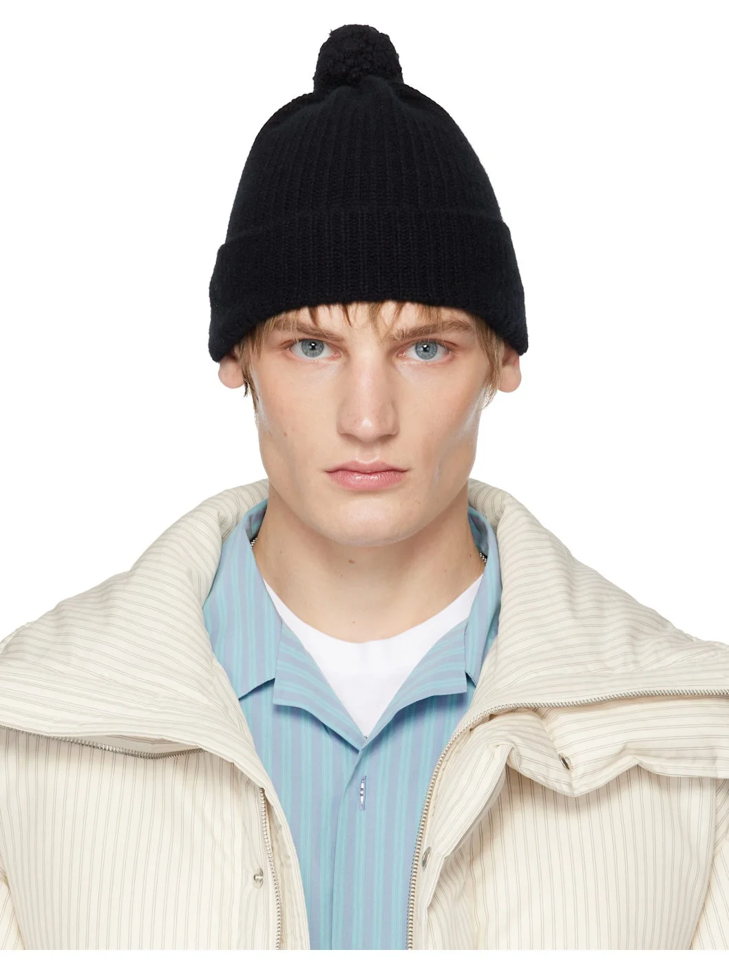 SSENSE Exclusive Black AURALEE Edition Night Knit Beanie - 1