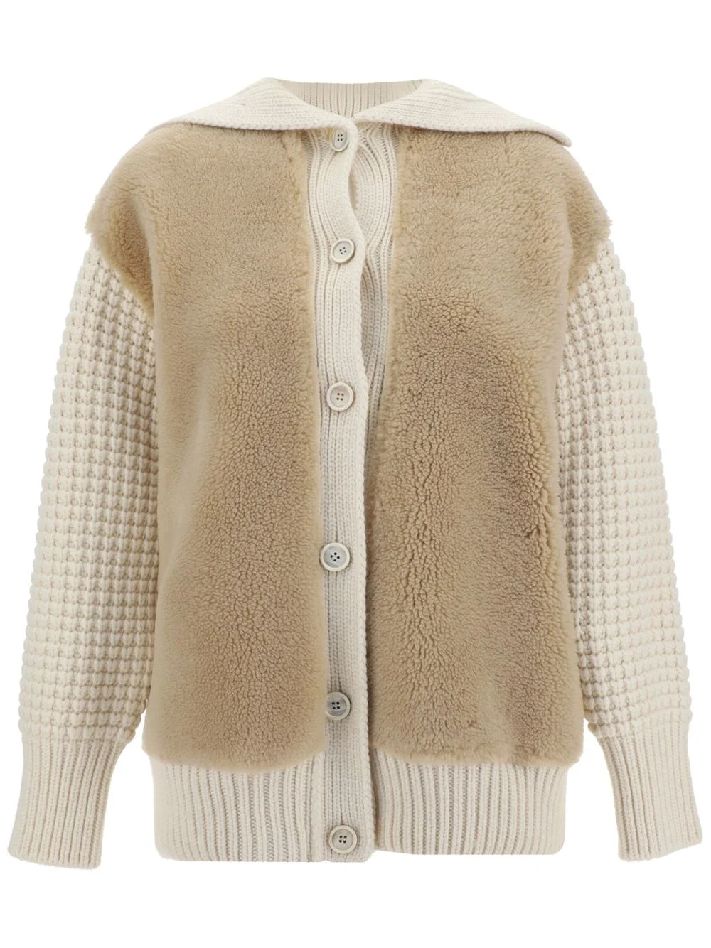 shearling cardigan - 1