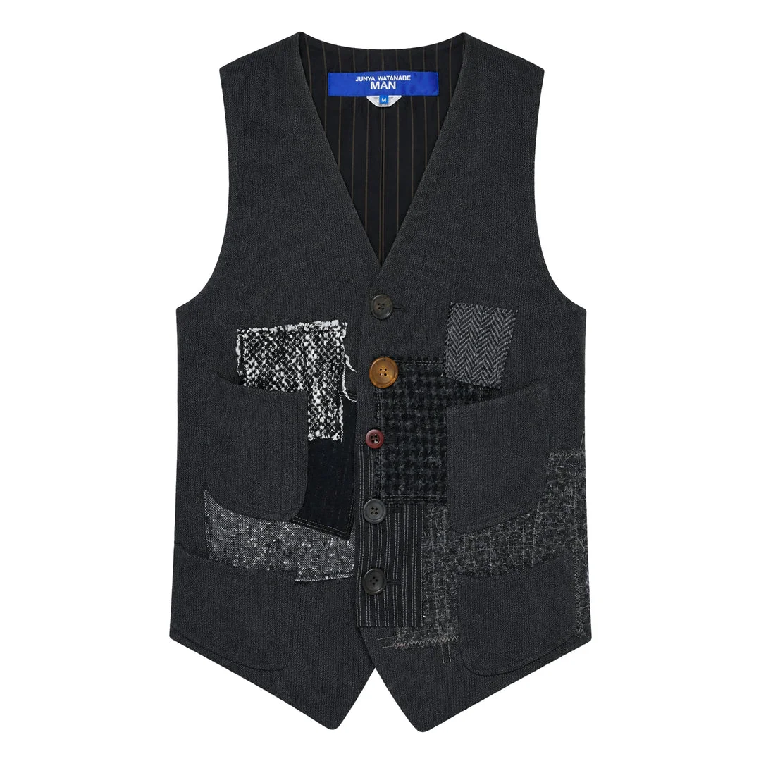 Patchwork Knit Vest - 1