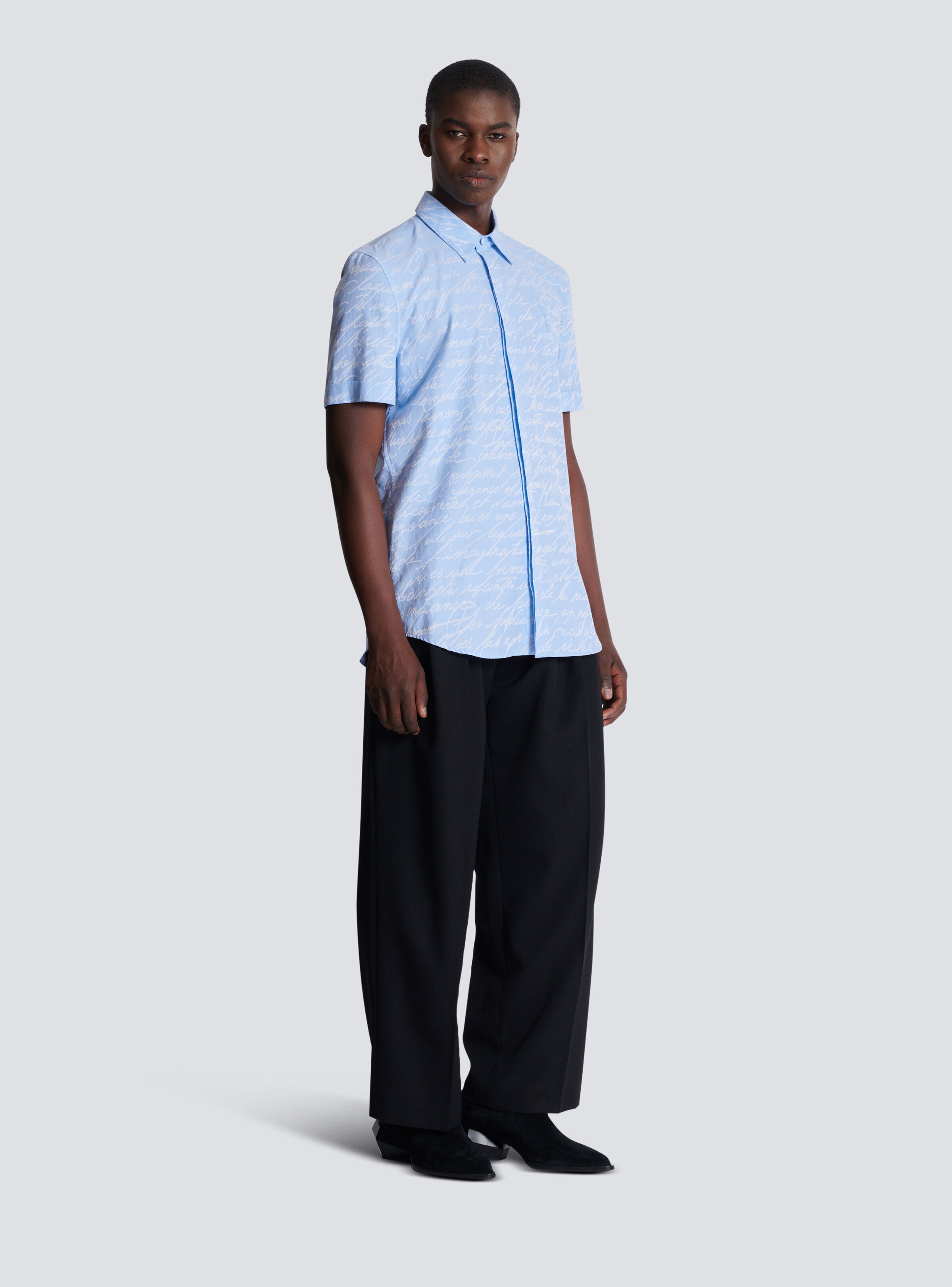 Jacquard shirt with "Love Letter" print - 3