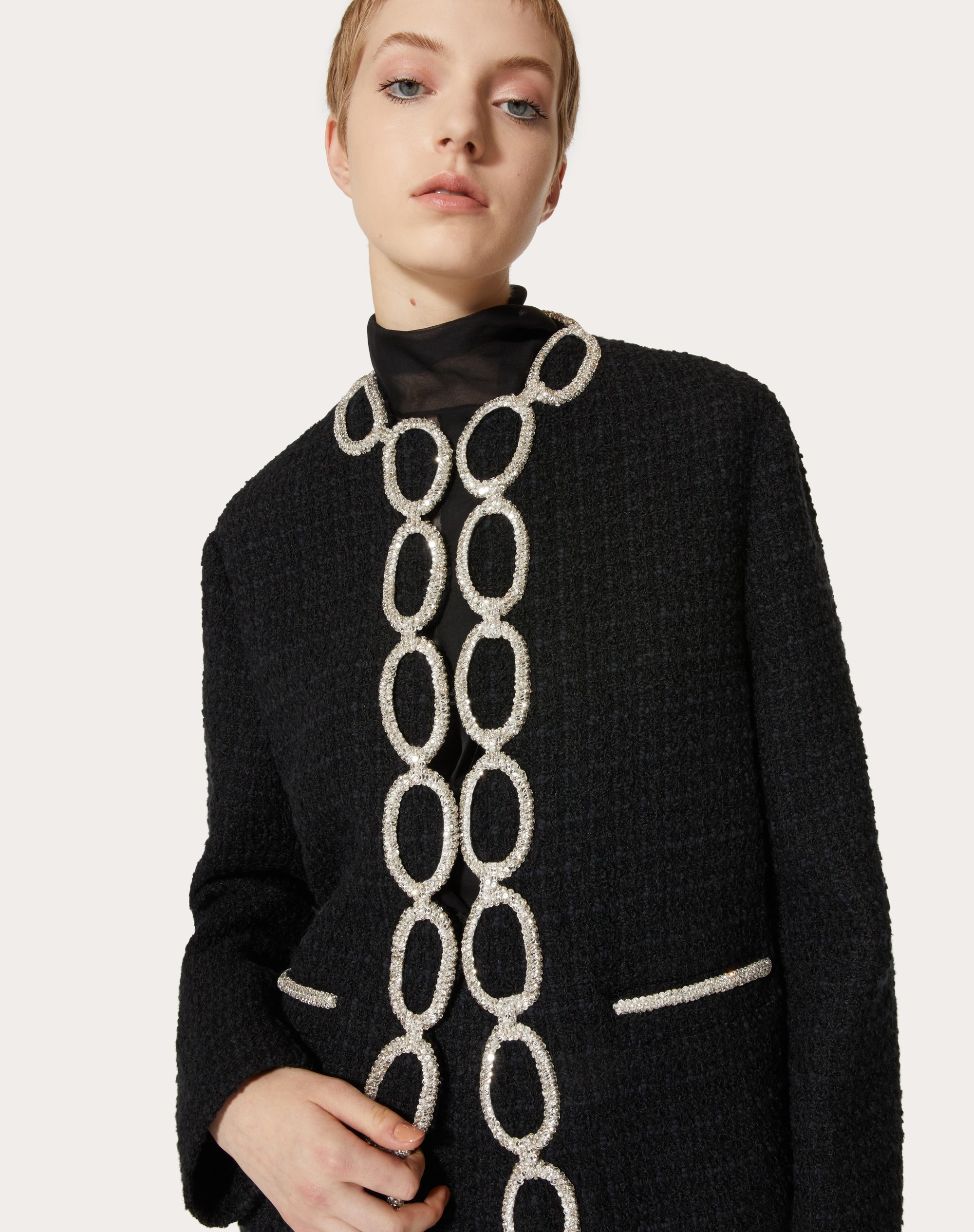 EMBROIDERED WOOL TWEED JACKET - 5