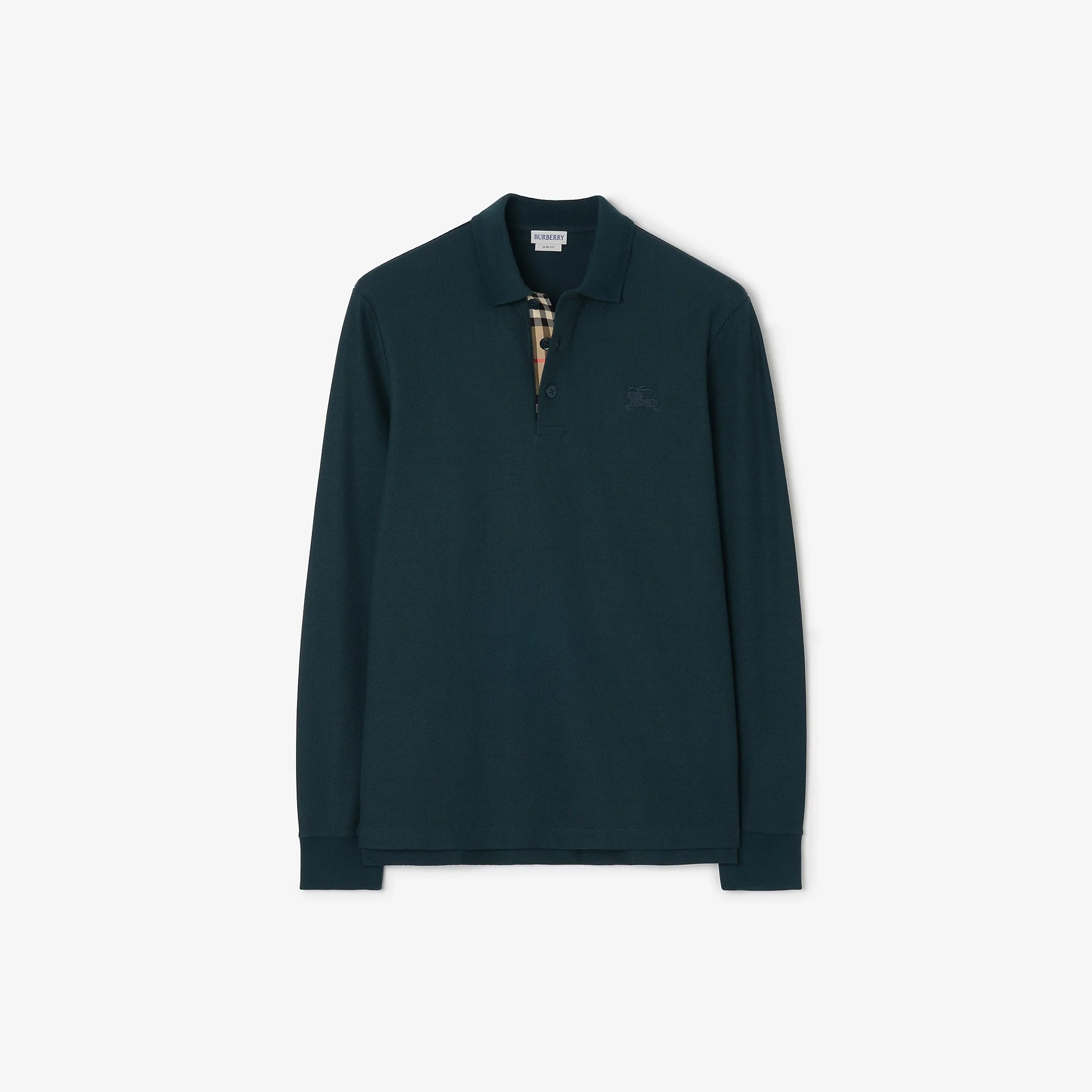 Long-sleeve Cotton Polo Shirt - 1