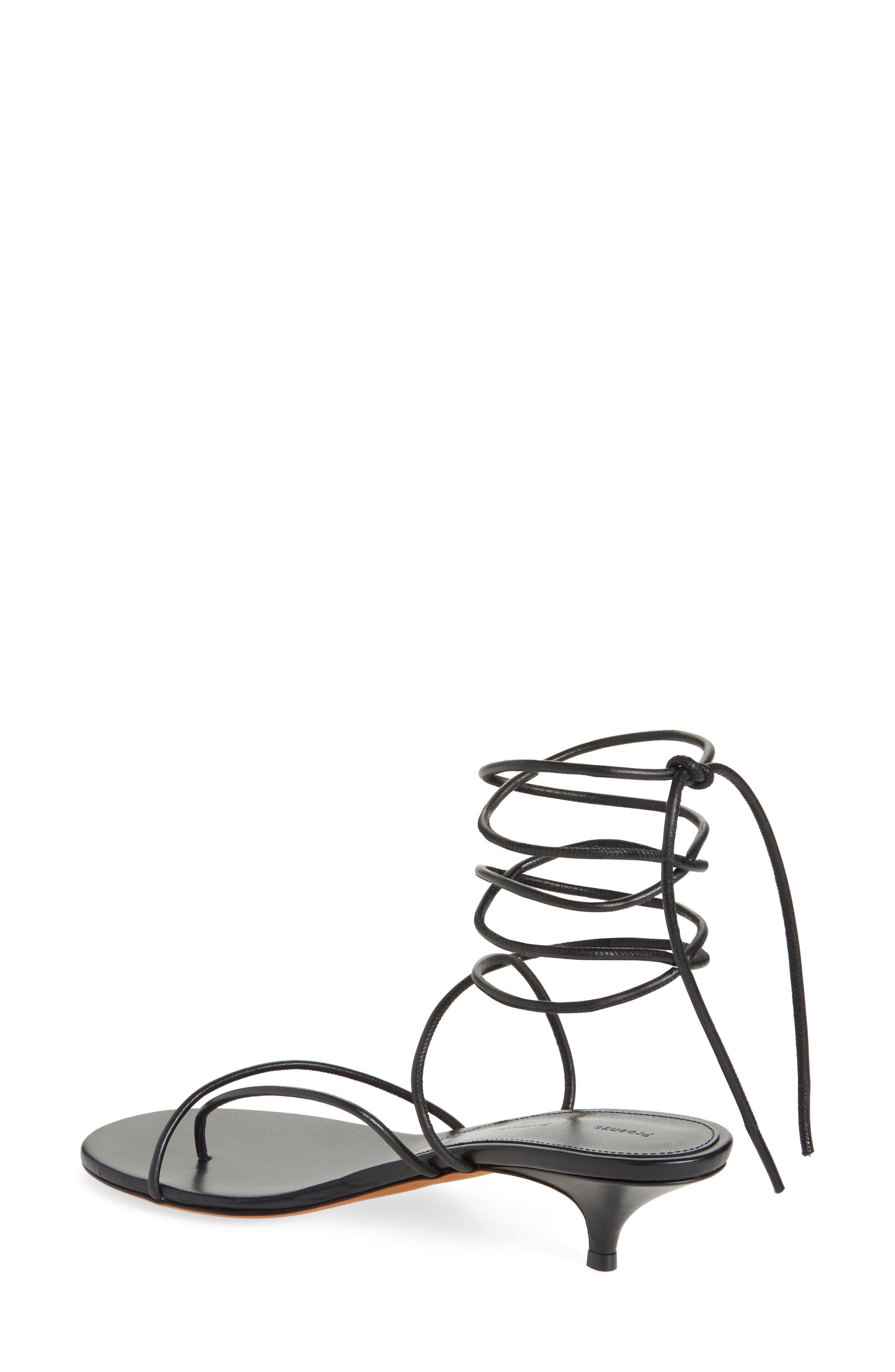Proenza Schouler Slash Tie Kitten Heel Sandal in Black at Nordstrom - 2