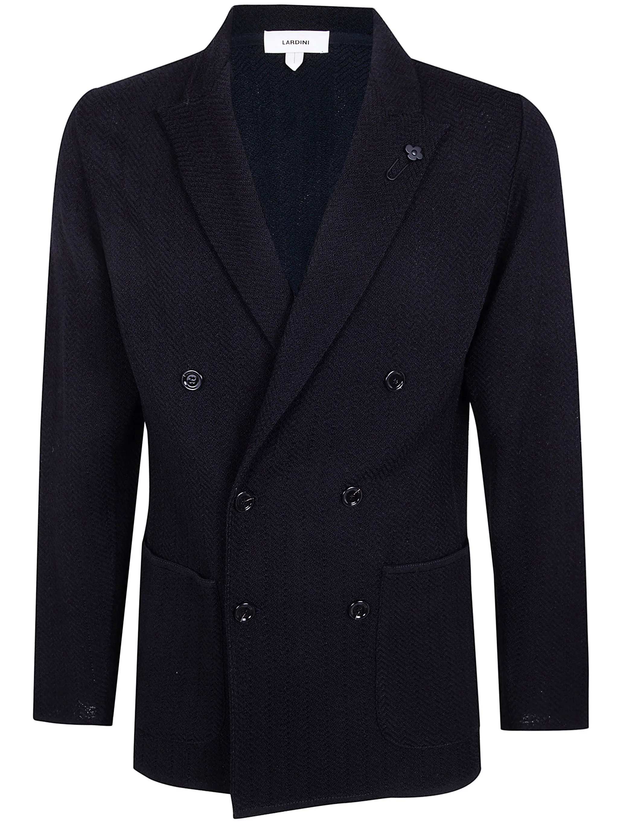 Double Breasted Jacquard Knitted Jacket - 1