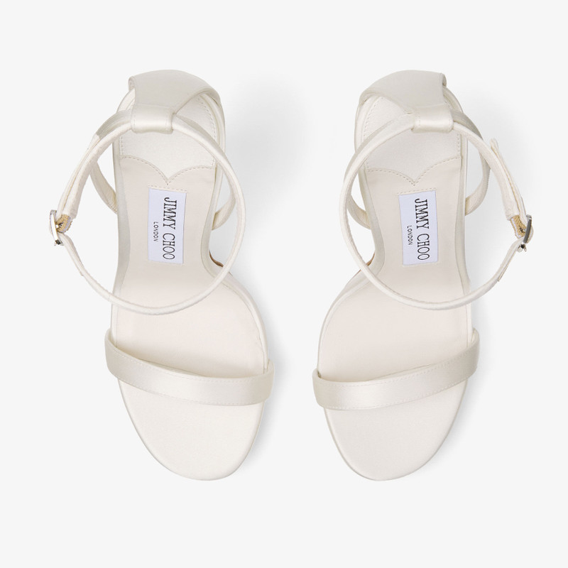 Moza Platform 120 Ivory Satin Sandals 5