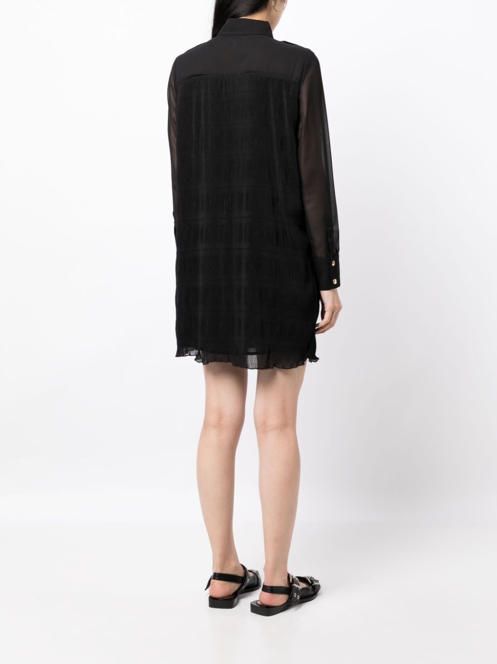 Georgette straight-point collar dress - 4