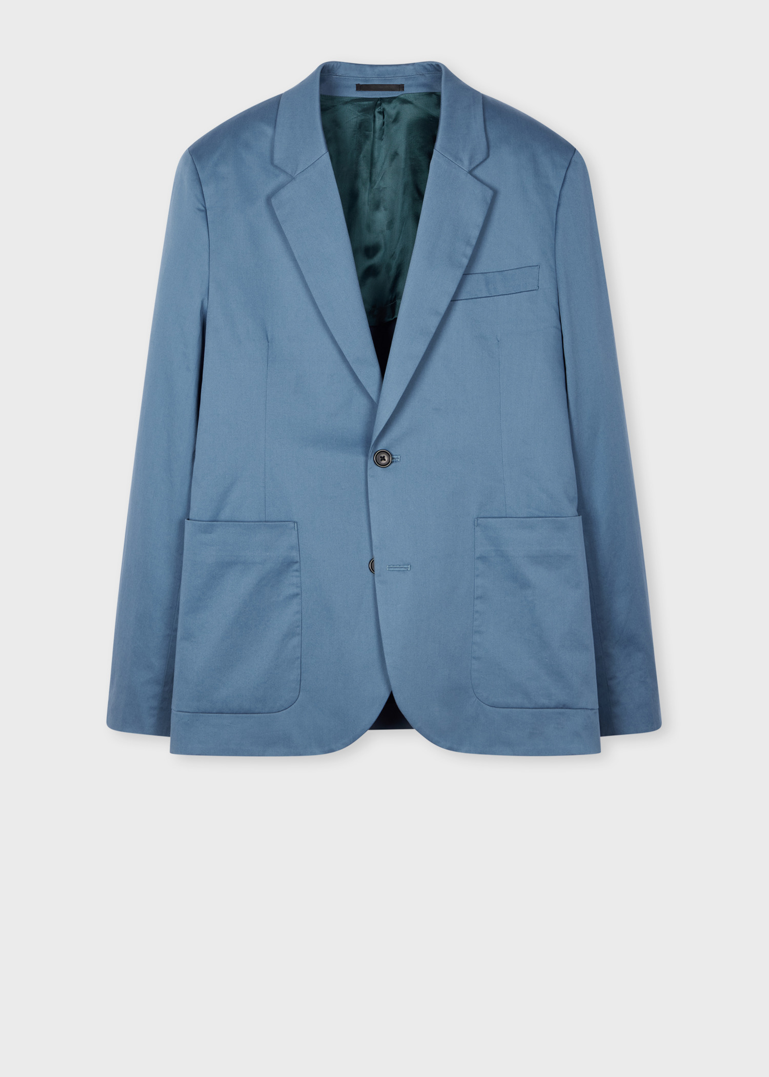 Blue Stretch-Cotton Buggy-Lined Blazer - 1