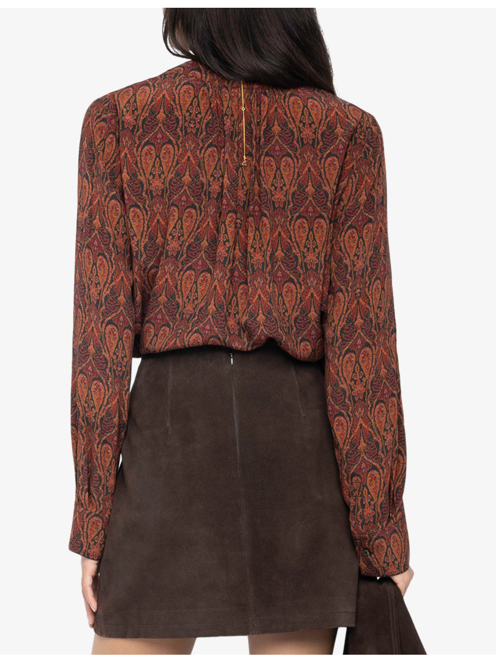 Tink Paisley-Print Long-Sleeved Satin Blouse - 4