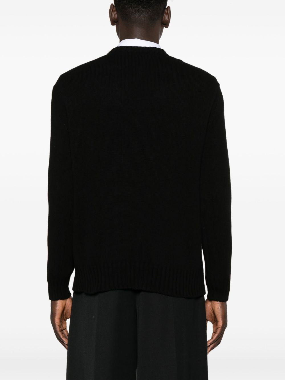 logo-intarsia cotton sweatshirt - 4