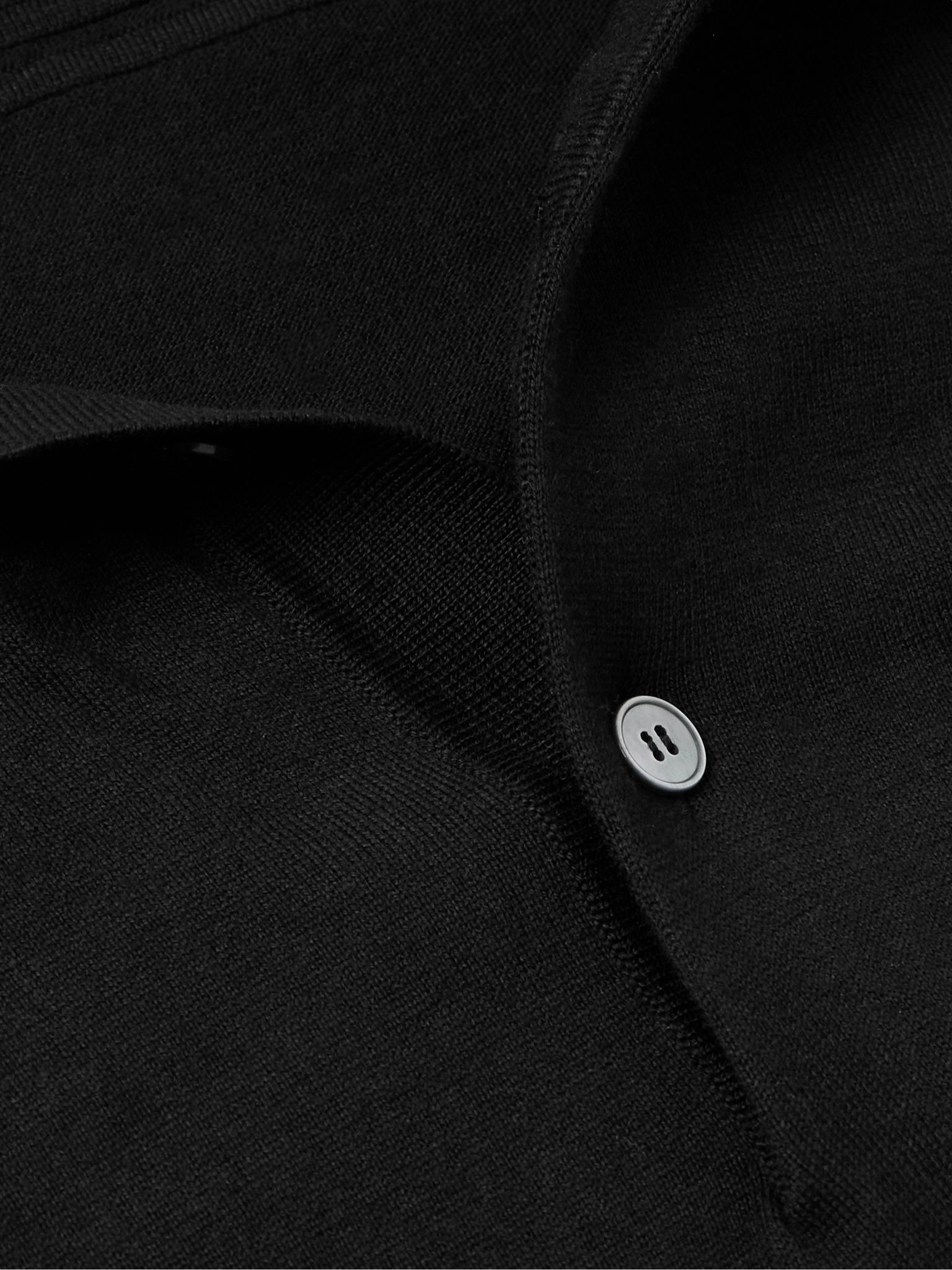 Slim-Fit Cotton Polo Shirt Black - 4