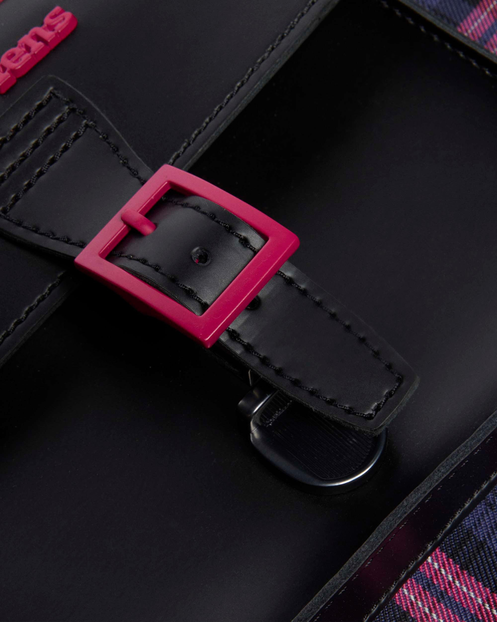 HEART BACKPACK PINK TARTAN LEATHER HEART BAG - 3
