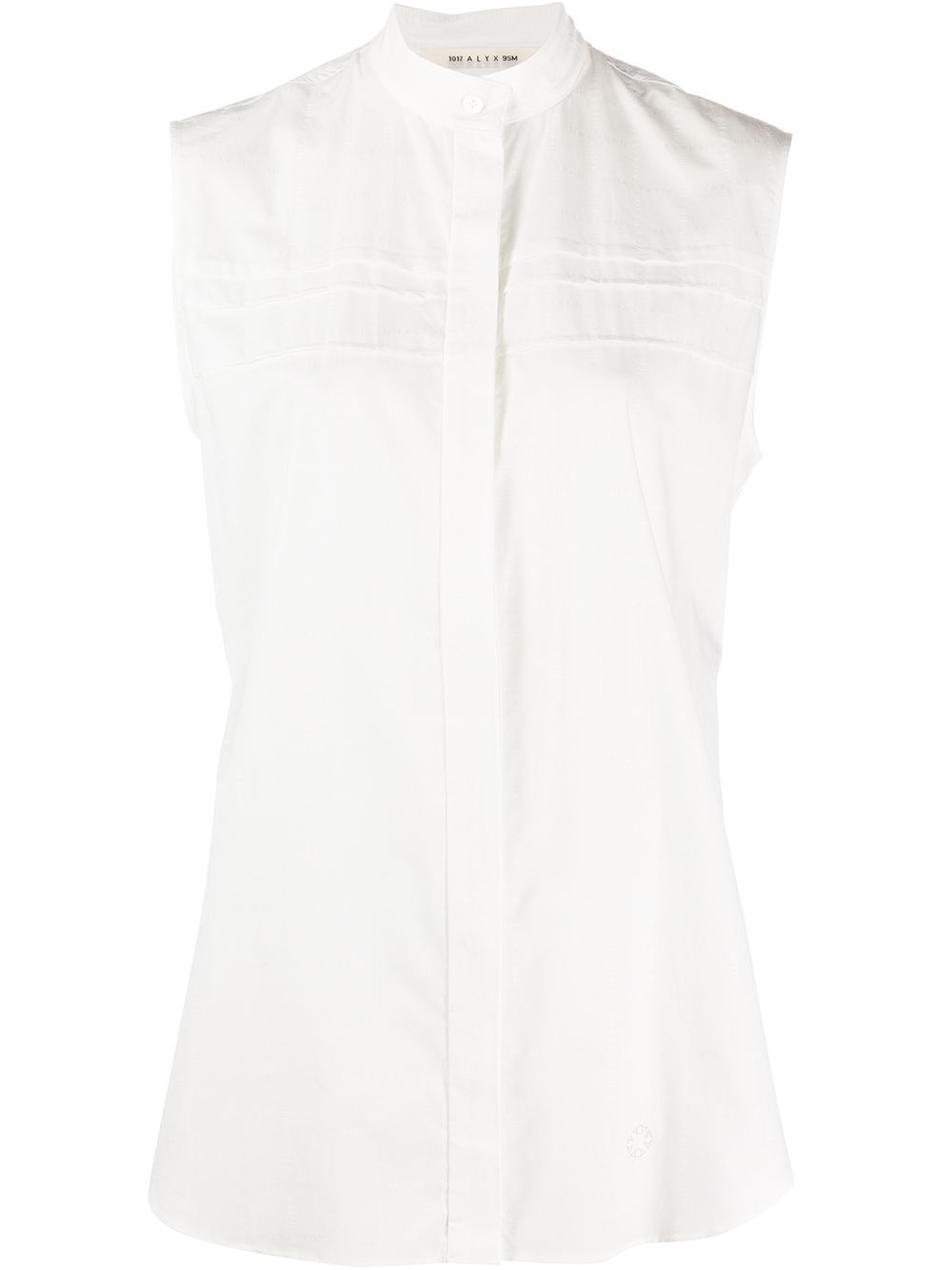 sleeveless band-collar shirt - 1