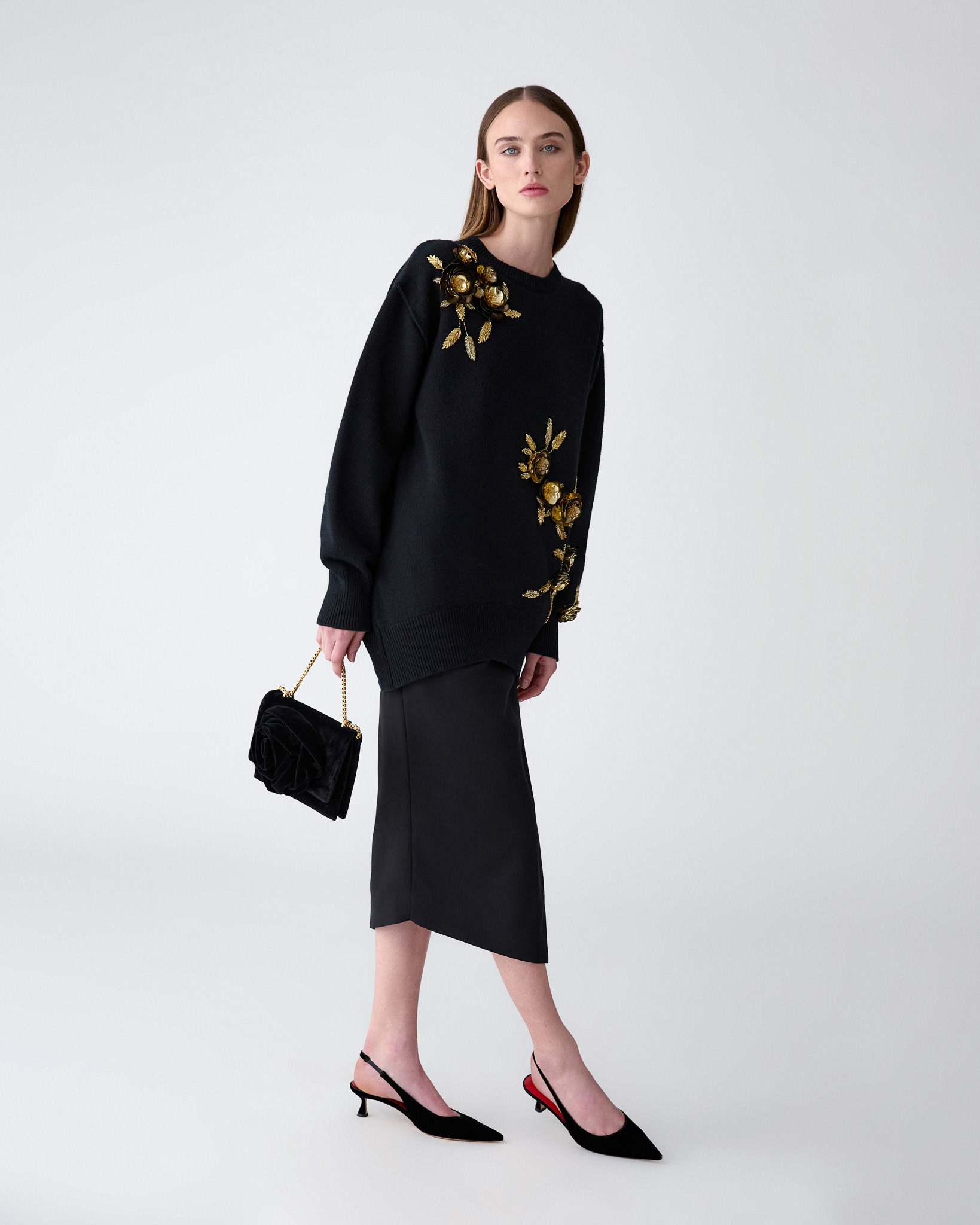 Asymmetric Gathered Midi Skirt - 4