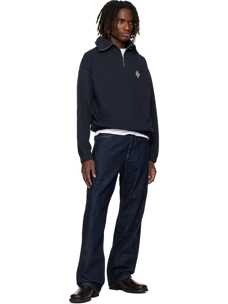 LACOSTE Black Loose Fit Zipped Neck Piqué Sweatshirt outlook