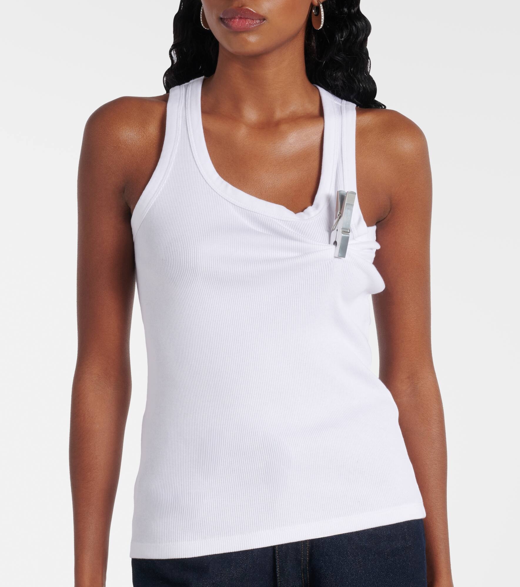 Washing Clip cotton jersey tank top - 5