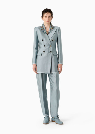 GIORGIO ARMANI Double-breasted jacket in armure viscose outlook