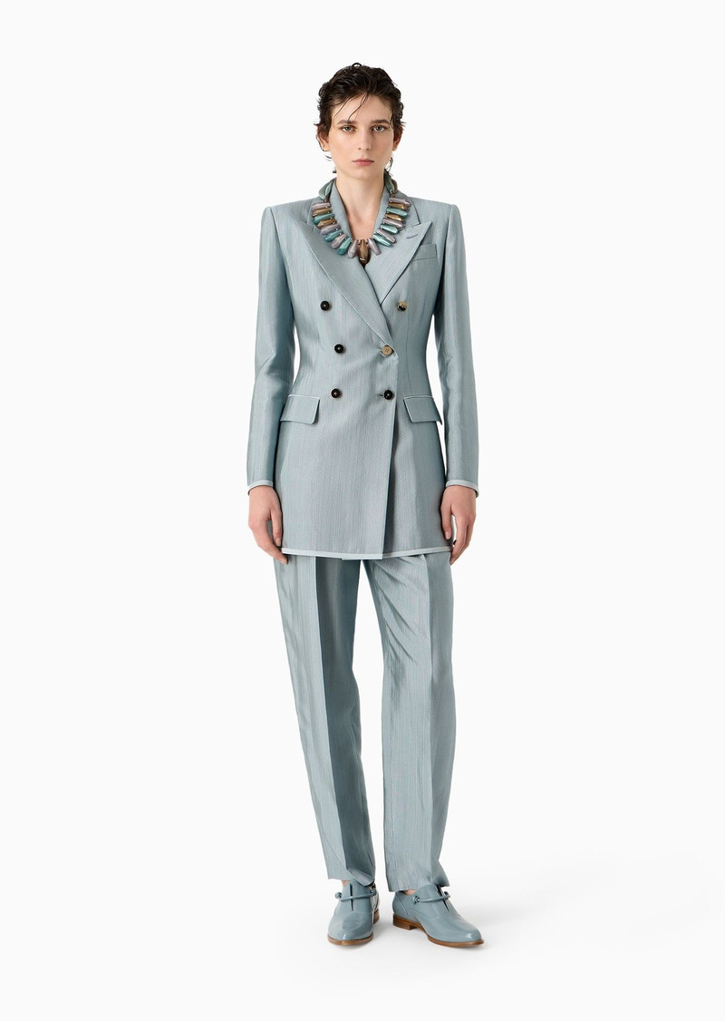 GIORGIO ARMANI Double-breasted jacket in armure viscose outlook