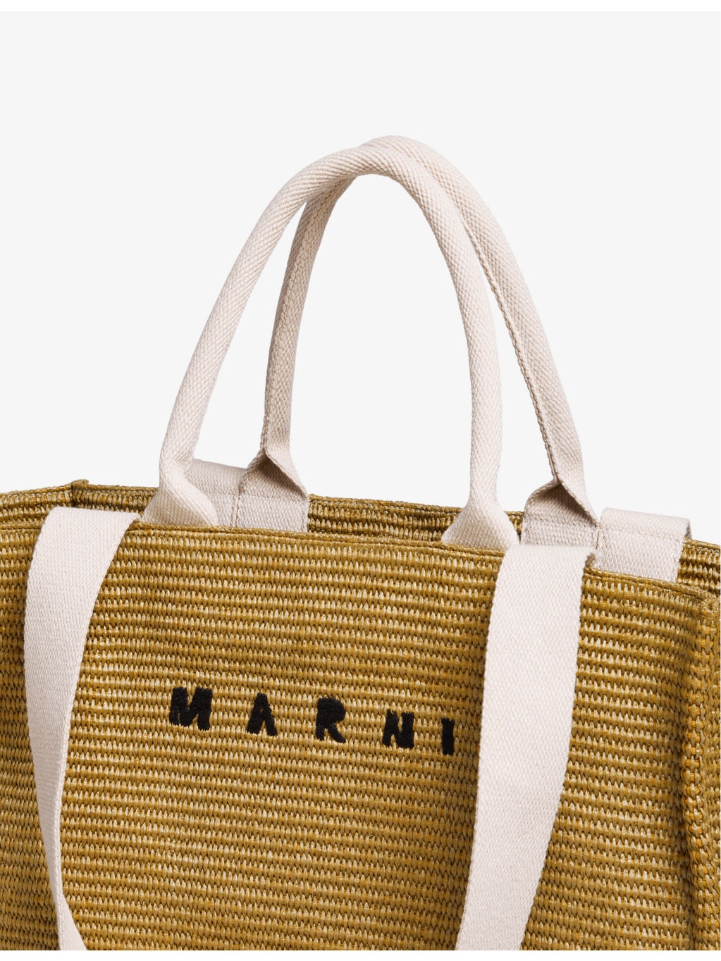 Embroidered-logo woven-raffia tote bag - 3
