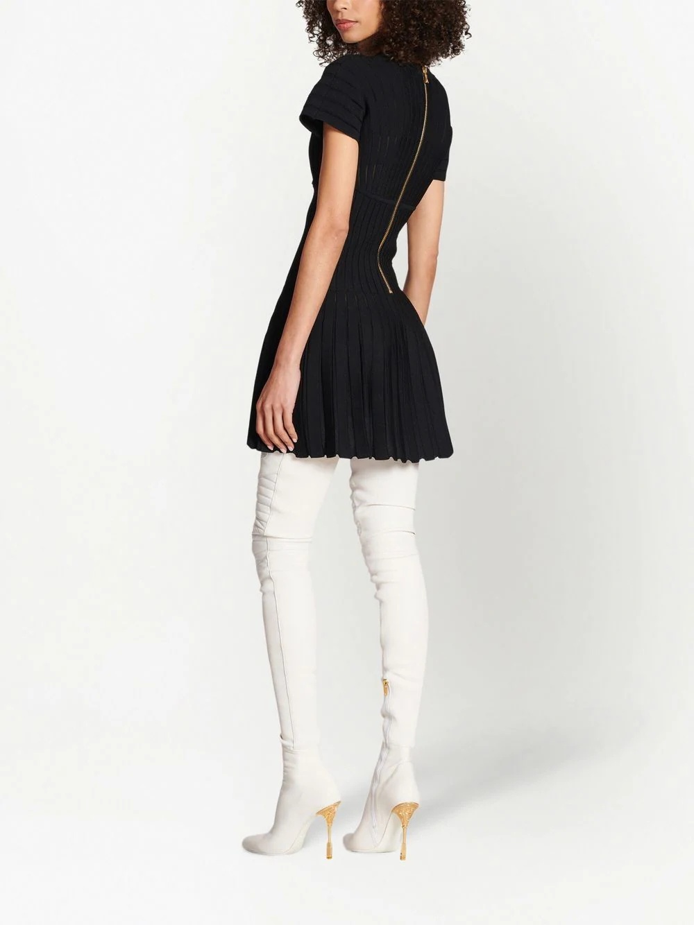 Pleated Mesh mini dress - 4