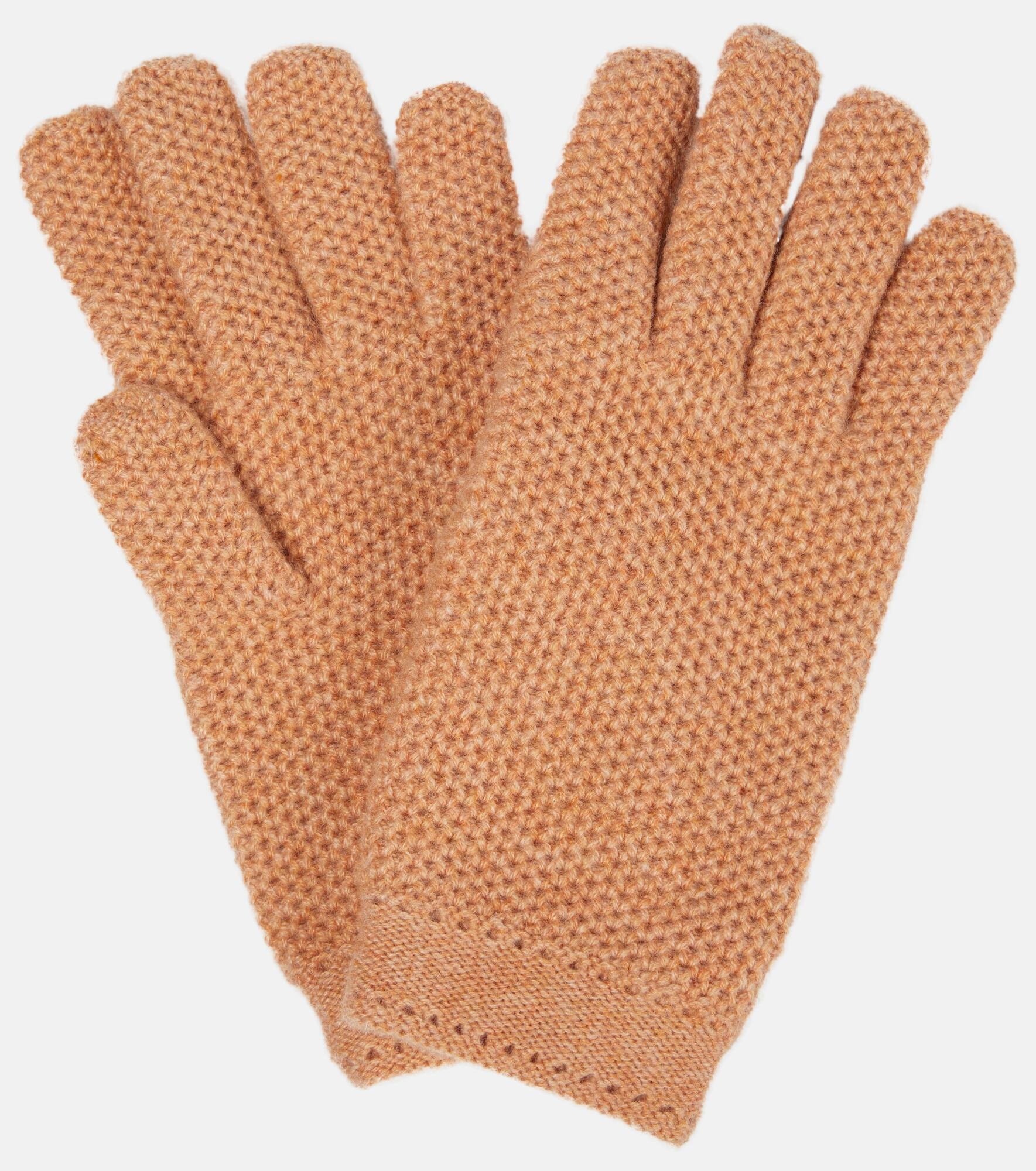 Crochet cashmere gloves - 1