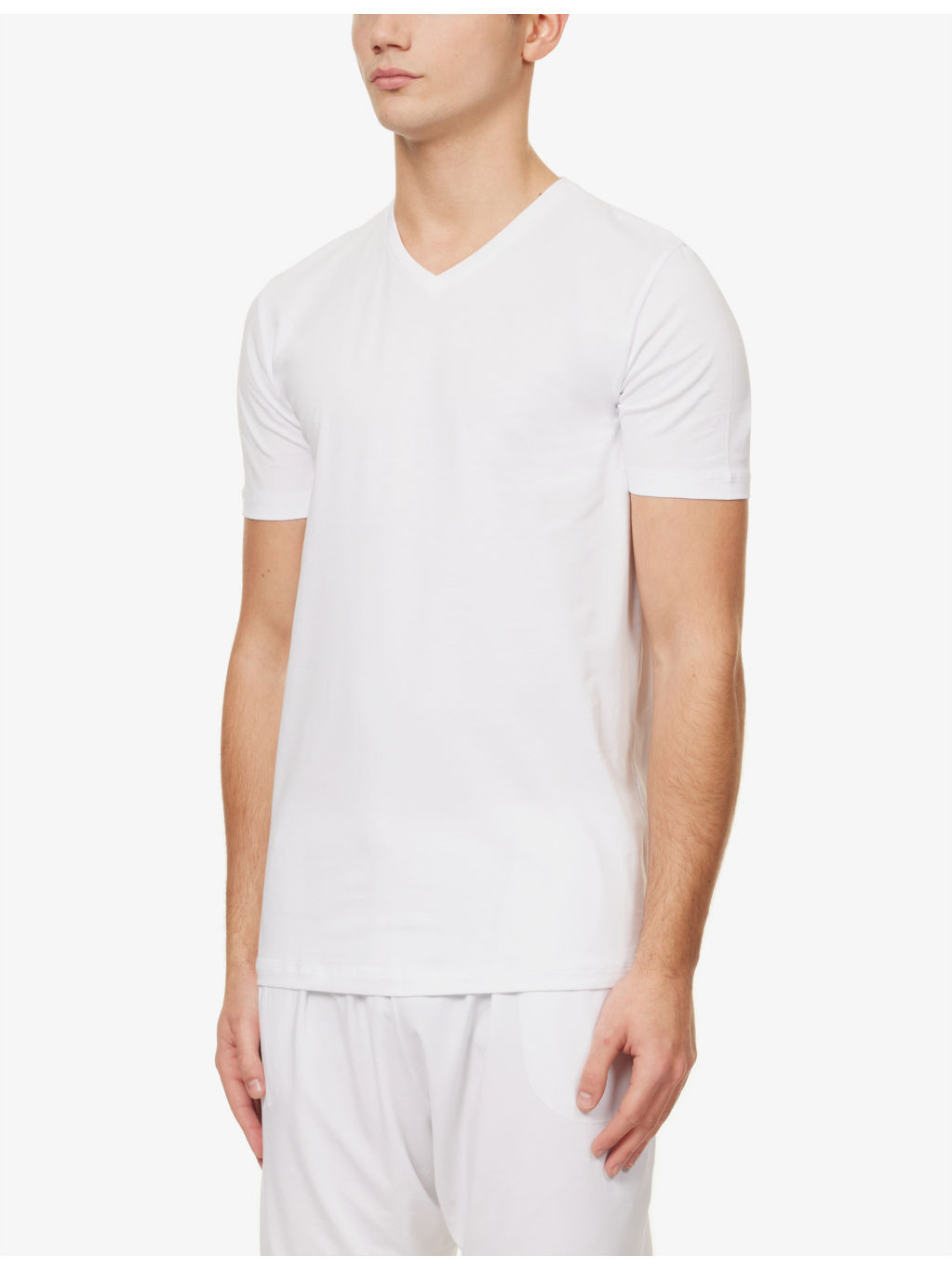 Pack of two Daily Comfort V-neck stretch-cotton T-shirts - 3