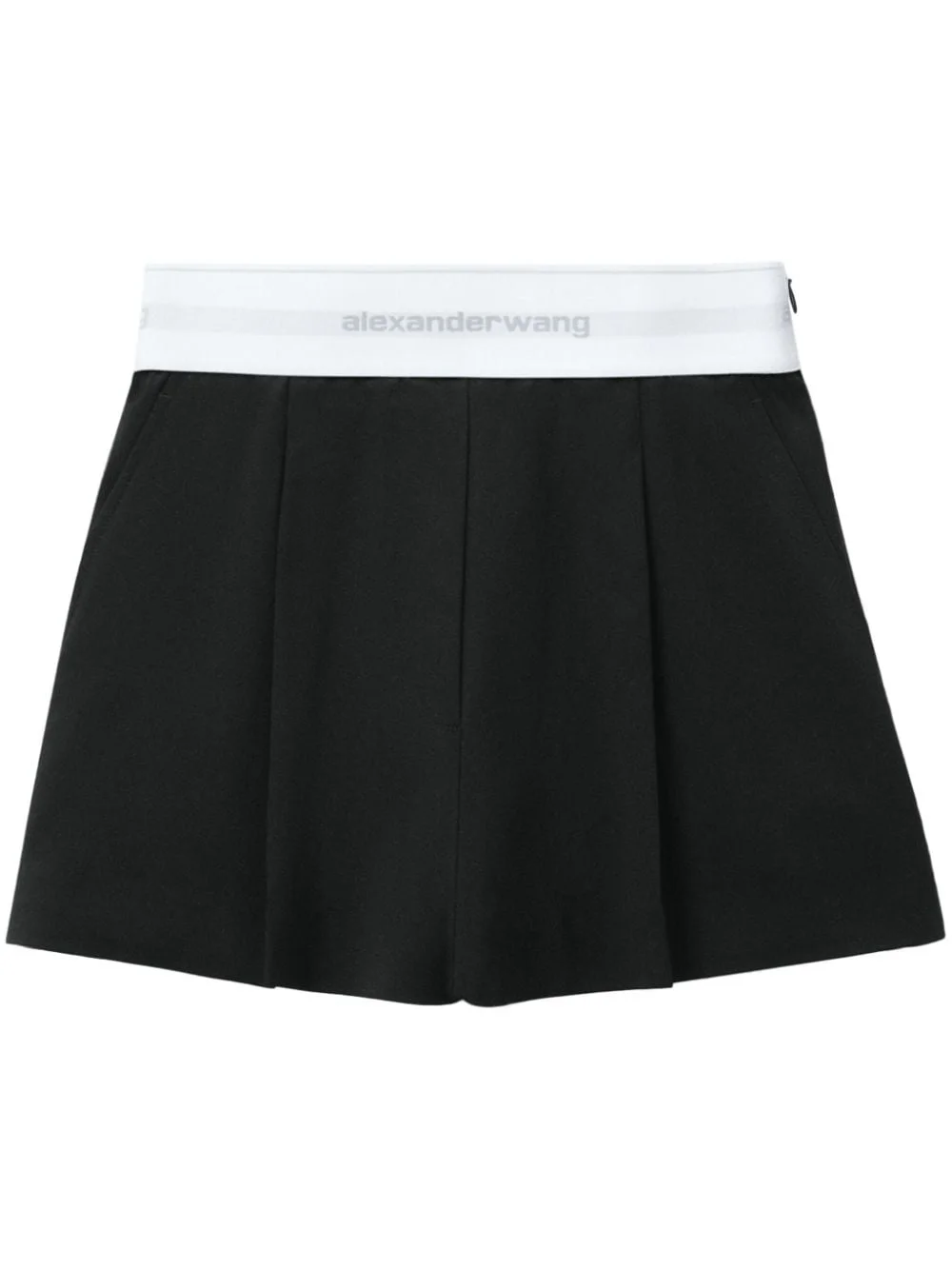 logo-waistband pleated shorts - 1