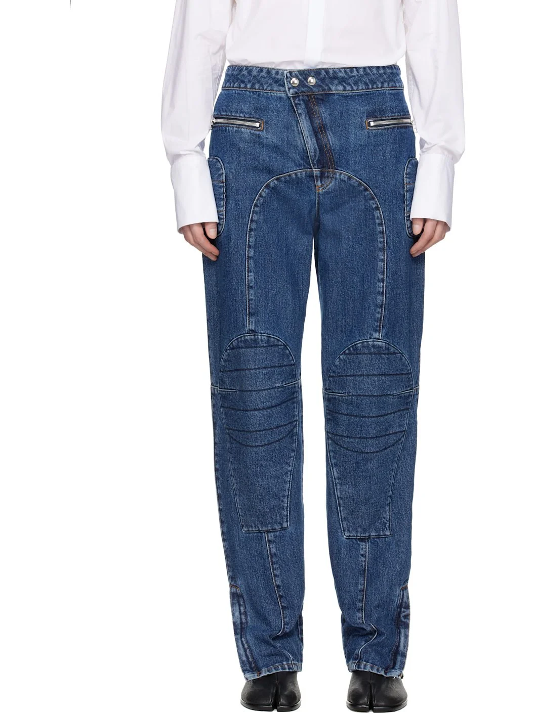 Blue Patchwork Jeans - 1