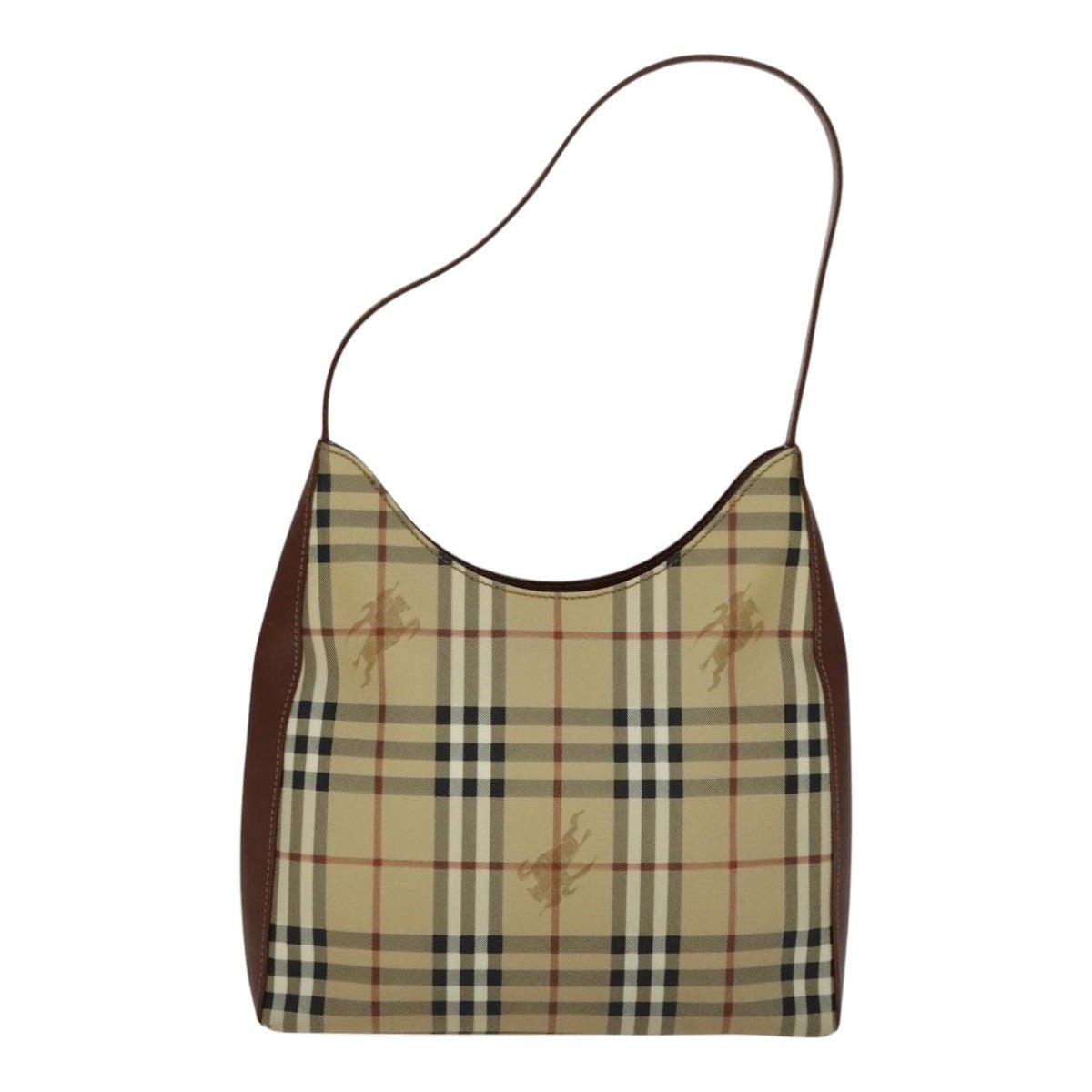 Burberry Nova Check Shoulder Bag Pvc Leather Beige - 13