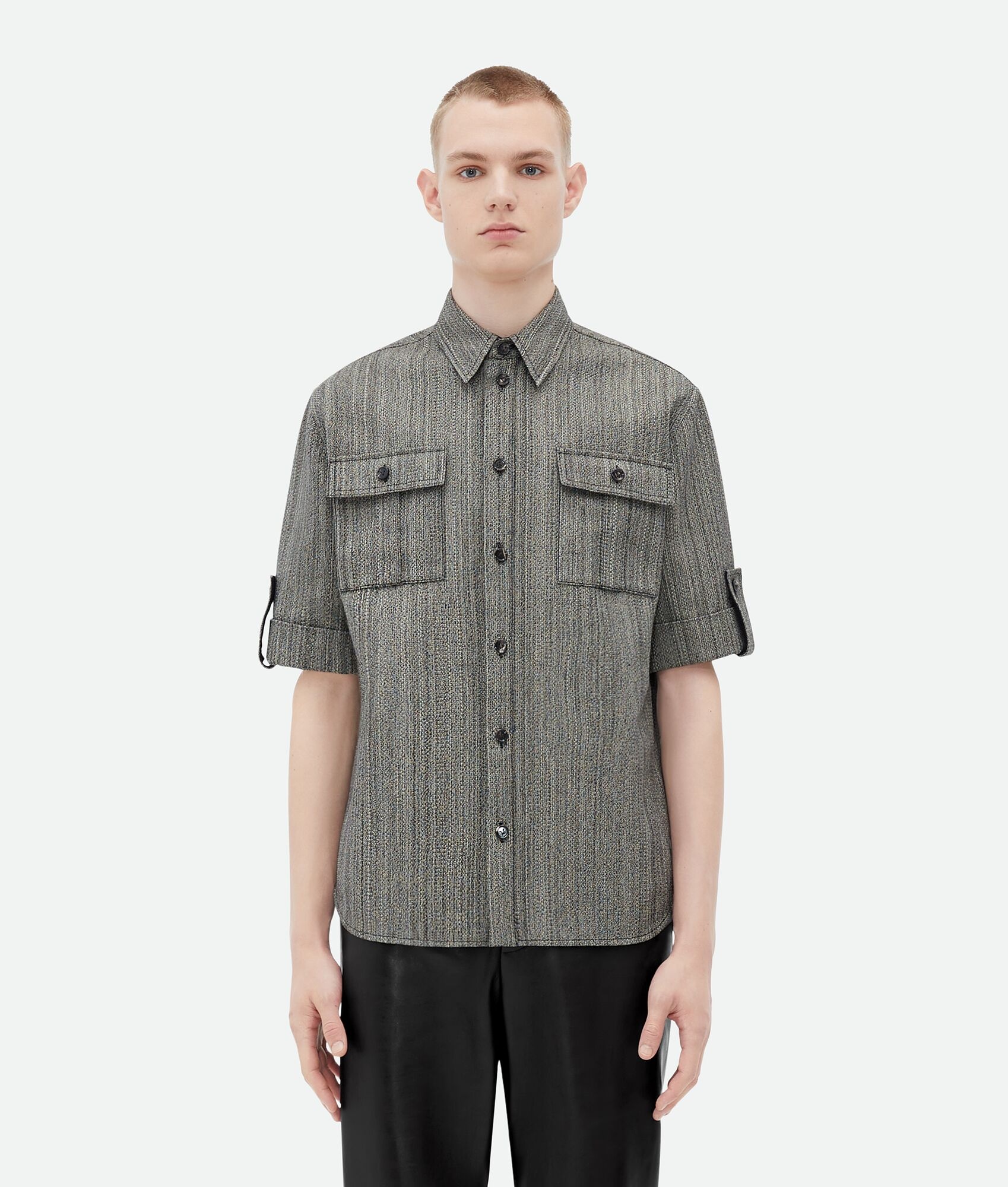 Short-Sleeved Multicoloured Cotton Shirt - 1