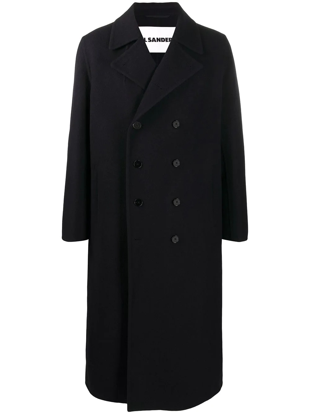 double-breasted cashmere coat - 1