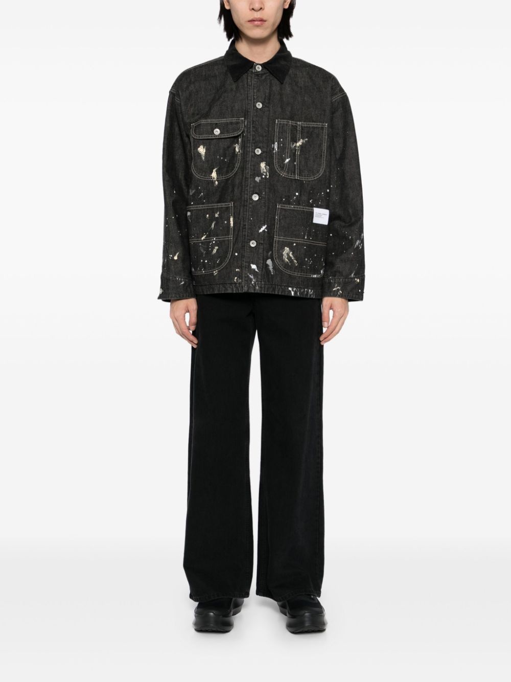 CORDUROY-COLLAR WASHED-COVERALL JACKET - 2