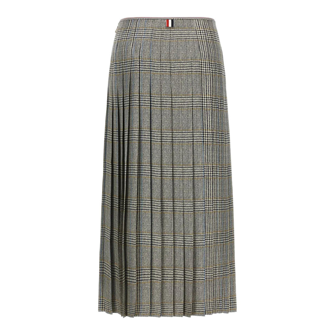 Hunting Tweed Silk Twill Pleated Skirt Women - 2