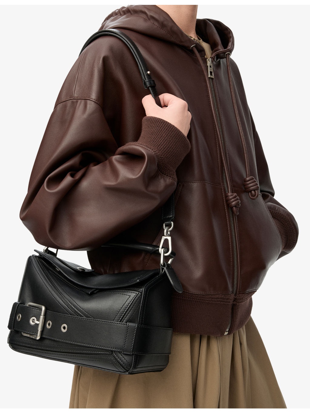 Puzzle Biker Small Leather Cross-Body Bag - 2