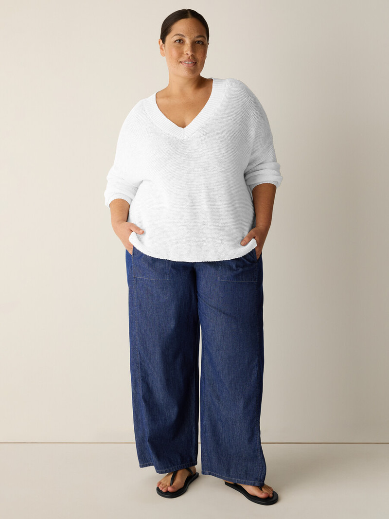 Organic Linen Cotton Slub V-Neck Top 6
