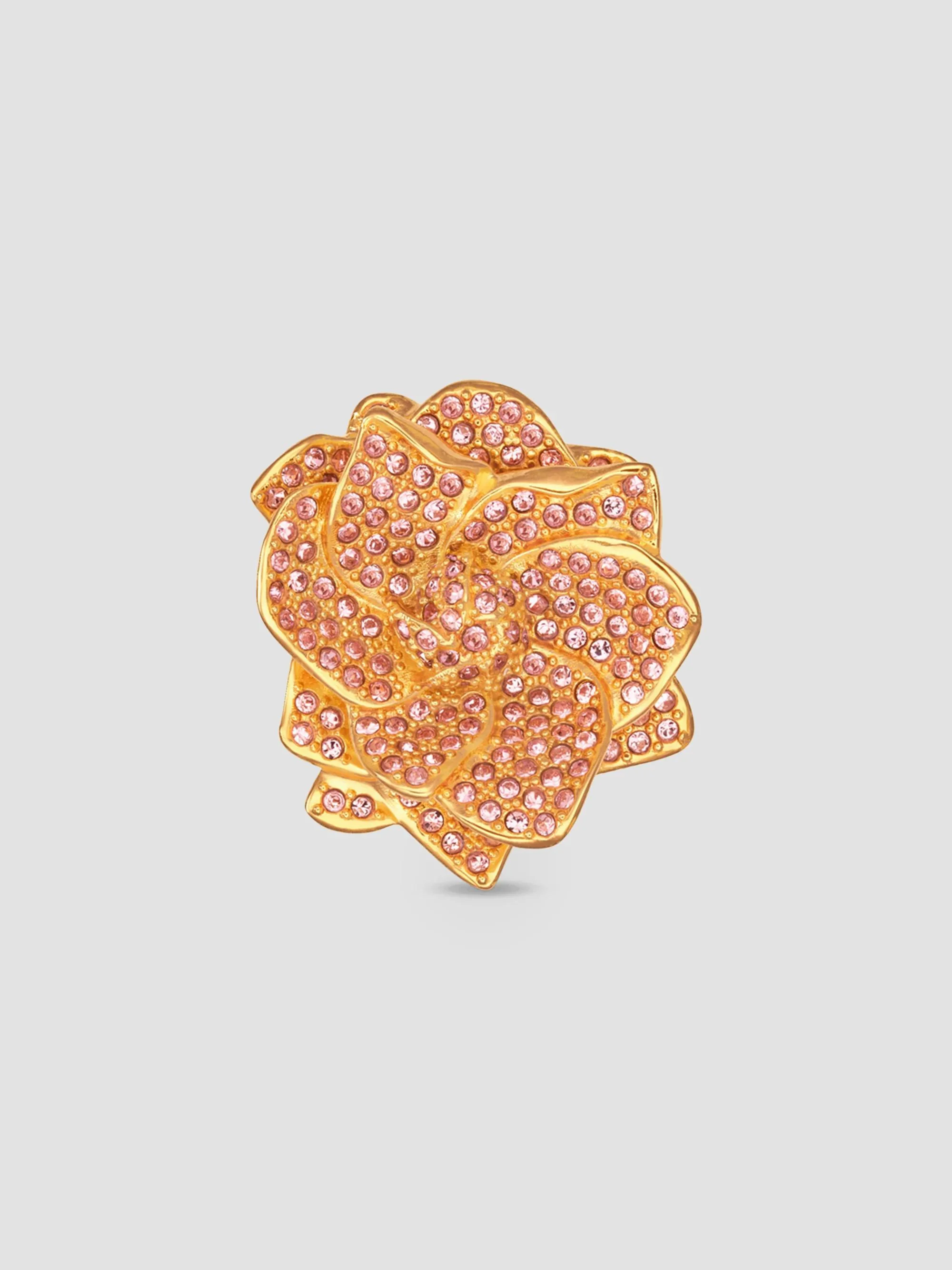 Women's 24K-Gold-Plated & Glass Crystal Gardenia Ring - Blossom - 1