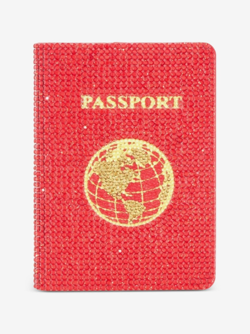 Traveler Red crystal-embellished passport cover 1