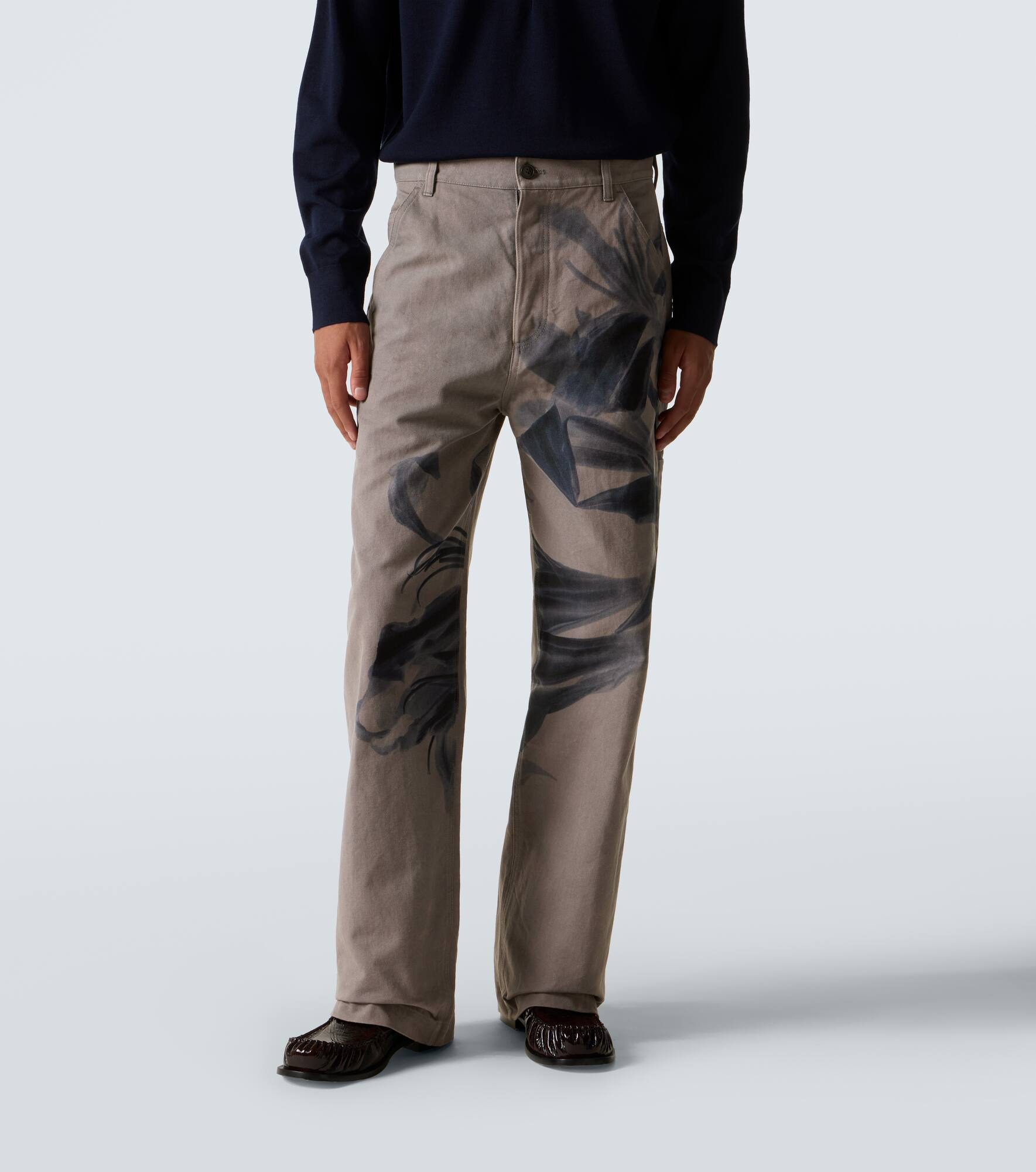 Printed cotton chinos - 3
