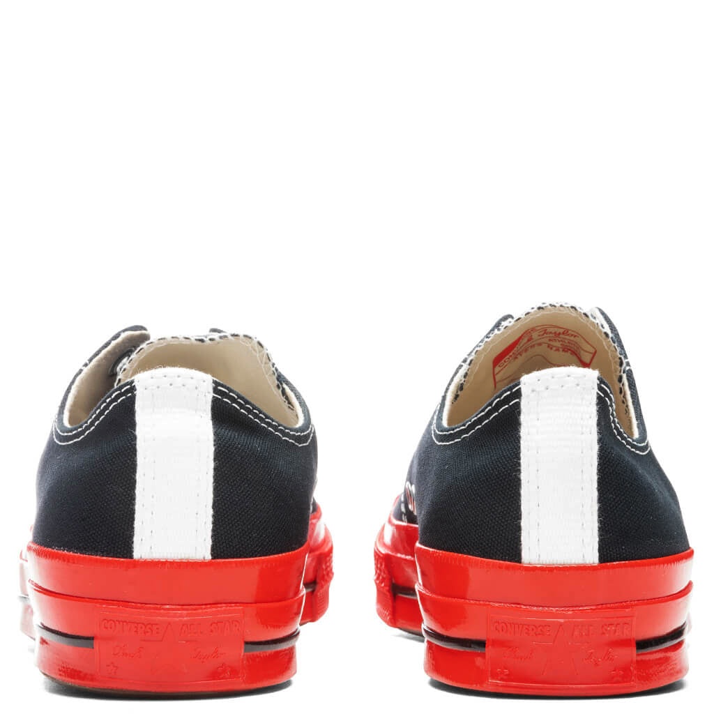 CONVERSE X COMME DES GARCONS PLAY ALL STAR CHUCK '70 OX RED SOLE - BLACK - 4